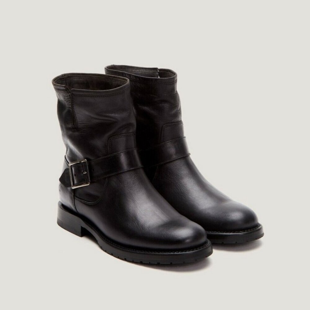 Frye Natalie Lug Engineer Short Leather Ankle Boot